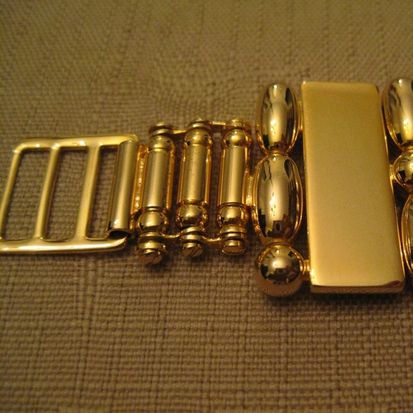 BONETTO Watch Wide Gold Tone BRACELET Watchband - Picture 7 of 8